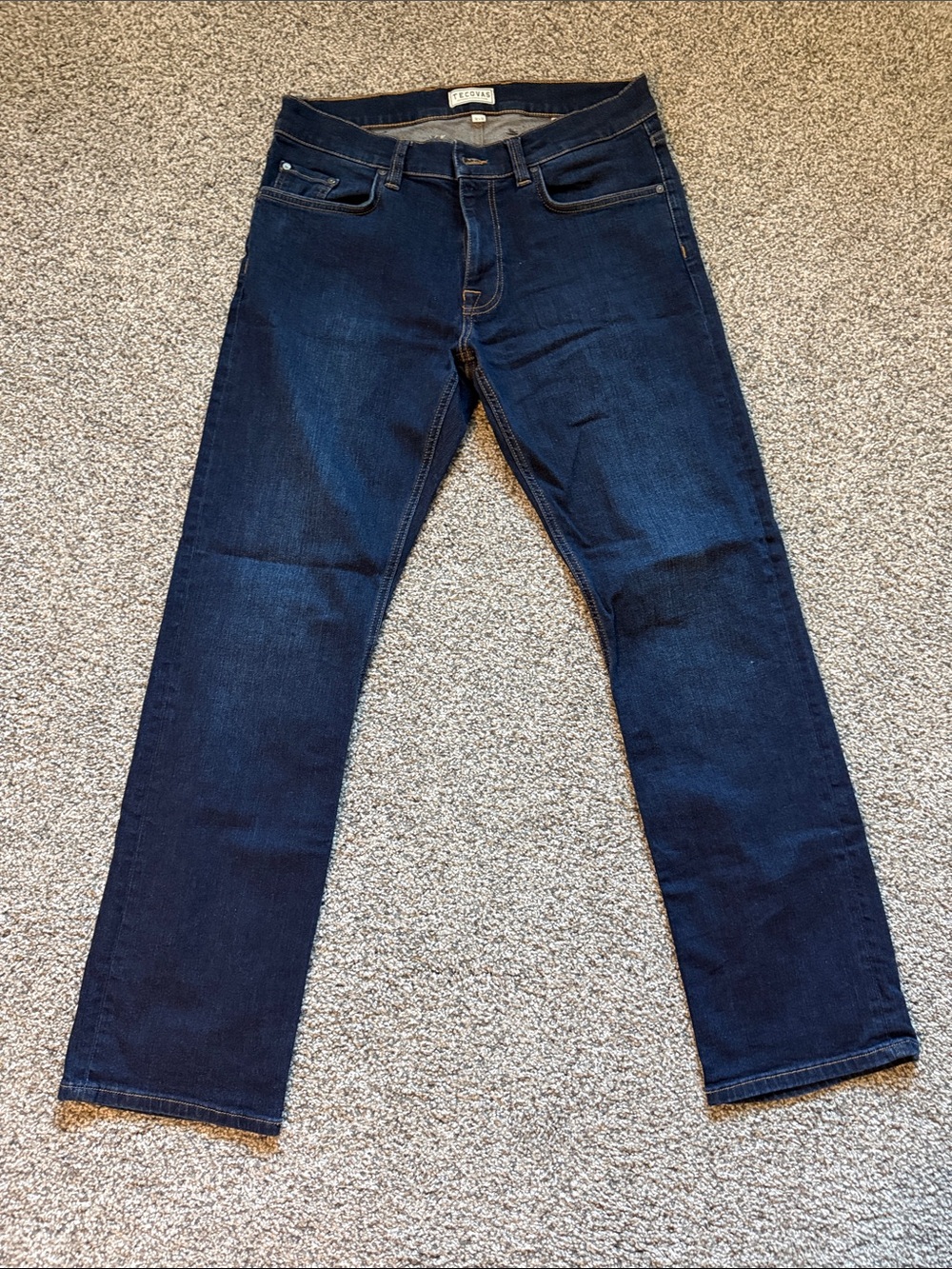 Tecovas Men's Dark blue, slim fit, boot cut jeans